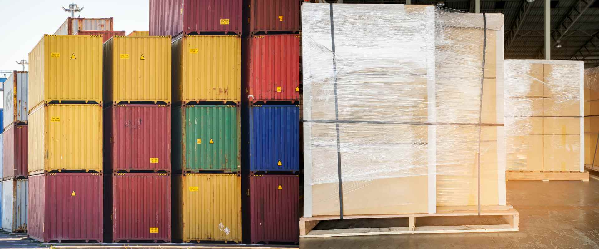 Demurrage uye Kuvharirwa: Ndiani Chaizvo Anobhadhara, uye Maitiro Ekurwisa Bhiri 1akamirira, iyo nzvimbo iyo demurrage yemahara nguva uye pickup kuronga sarudza kuti ndiani anobhadhara. Containers stacked at a terminal with palletized cargo waiting, the point where demurrage free time and pickup scheduling decide who pays